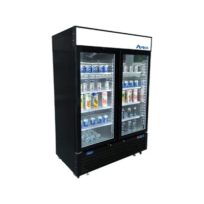 New | in-Stock Atosa New Atosa MCF8723GR Bottom Mount (2) Glass Door Merchandiser Refrigerator 43.95 Cu Ft - Black Display Refrigerators Illinois US | Falcon Restaurant Supply #1375451