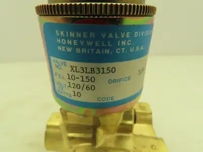 Honeywell Skinner XL3LB3150 Brass Solenoid Valve 3-Way NC 120V 150 PSI 3/8" NPT
