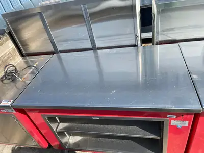 Used ColorPoint Used 50" Colorpoint Stainless Steel Work Table with Storage Shelves - SS57 Food Prep Tables Illinois US | Falcon Restaurant Supply #1376092