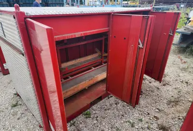 4' X 4' X 7' GONDOLA TRAIN PORTABLE RIGGING & STORAGE BOX w/ RAMP & ROLL OUT CART: STOCK #22008