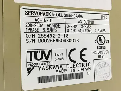 USED YASKAWA ELECTRIC SGDM-04ADA