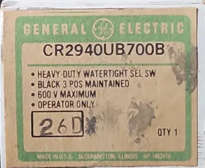 GE CR2940UB700B Selector Switch. Loc4D20