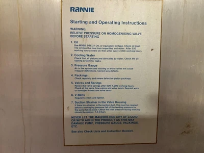 Rannie Homogenizer, high pressure, 2 stage