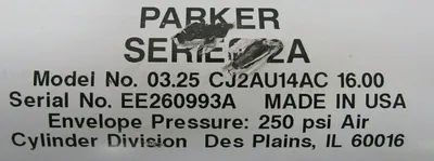 NEW PARKER 03.25-CJ2AU14AC-16.00 CYLINDER 0325CJ2AU14AC1600 250PSI