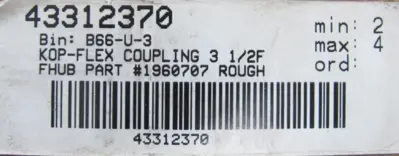 NEW KOP FLEX 1960707 HUB 3-1/2F