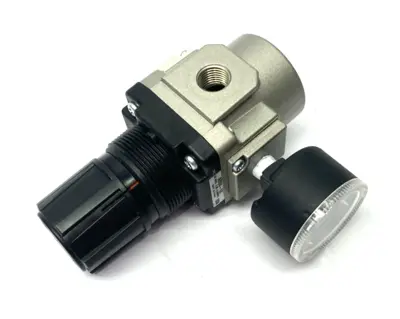 Used SMC Modular Regulator w/ Gauge 1/4" NPT Ports Air Pressure Regulators Michigan US | Maverick Industrial Sales #1389635