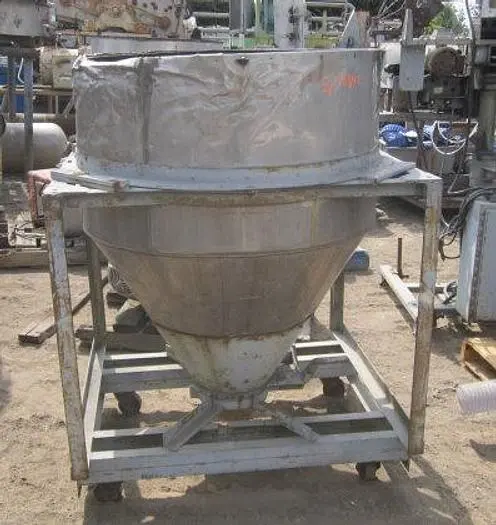 Hopper, 20 CF, Stainless Steel, 39" x 22", 60 Degree Cone, Carbon Steel Frame #S738421