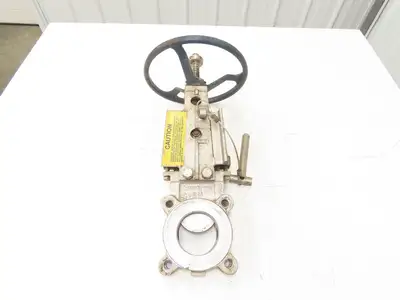 Fabri-Valve C67 3" Stainless Knife Gate Valve Lockout Pin Lug Style *Bad Seal*