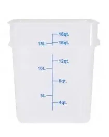 18 Qt Translucent Square Polypropylene Food Storage Container