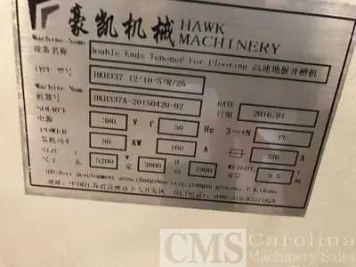 USED 2016 HAWK MACHINERY HKH 337 DOUBLE END TENNONER(FLOORING)