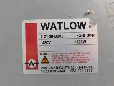 Watlow 7-21-30-58MJ Immersion Heater 1318 3Ph 480V 1500W New