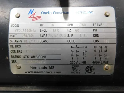USED NORTH AMERICAN ELECTRIC INC. EF215T10M4A