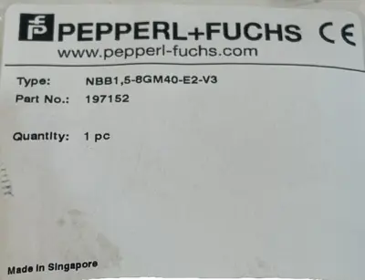 NEW LOT OF 2 PEPPERL + FUCHS 197152 INDUCTIVE SENSOR NBB1.5-8GM40-E2-V3
