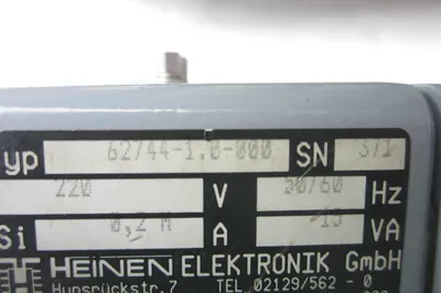 HEINEN ELEKTRONIK 62744-1.0-000 CONTROL BOX 6274410000