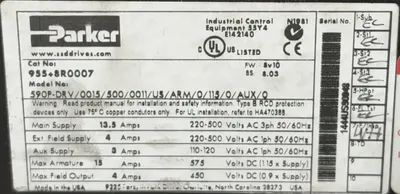 Parker 590P-DRV/0015/500/0011/US/ARM/0/115/0/AUX/0 Electrical/PLC/Automation | ESS Industrial Equipment Sales (9)