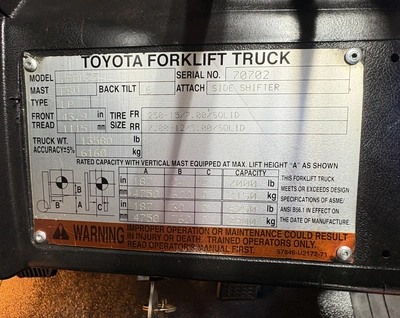 USED 2012 TOYOTA 7FGU35