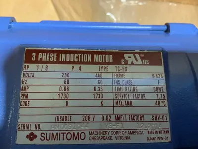 Used 2014 SUMITOMO CNVM016065YA43 Motors (misc) Ohio US | HGR 24 #1309977