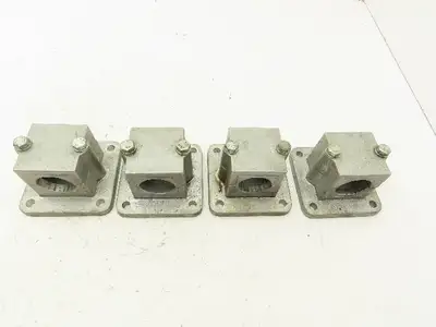 Rose Krieger RFB1500 Flange Clamp 1.5" Round Tube Aluminum 4x4" Base Lot of 4