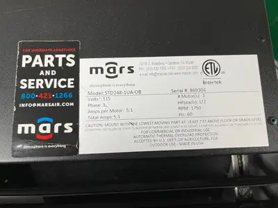 Used Mars Used Mars STD248-1UA-OB, 48" Air Curtain Non-heated 115V - JD Air Conditioning Equipment Illinois US | Falcon Restaurant Supply #1375211