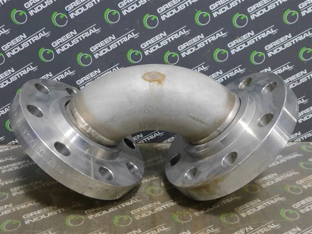 3" APP Flanged Stainless Steel 90° Elbow 40s A403 WP-W 316/316L DUUK #364 Used