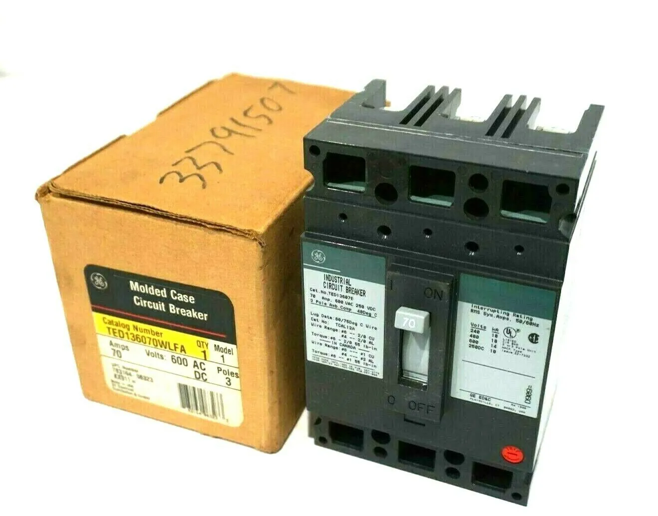 NEW GENERAL ELECTRIC TED136070WLFA CIRCUIT BREAKER TED136070