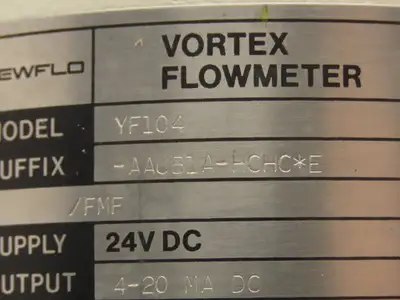 Yokogawa YF104 AAUB1A-HCHC*E Yewflo Vortex Flowmeter 72.15 P/Gal 24VDC 1.5"