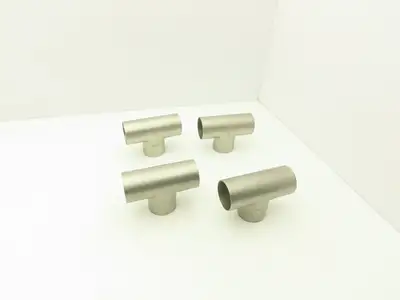 2-1/2" OD Tee Butt Weld Adapter Stainless Steel Tumble Finish A = 3 Lot of 4