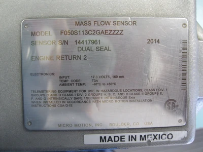 USED Micro Motion F050S113C2GAEZZZZ