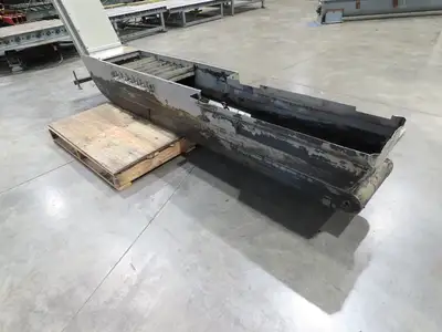 Enomoto Hinge Belt CNC Chip Conveyor 16"x 88" Infeed 46" Discharge 220V 3PH