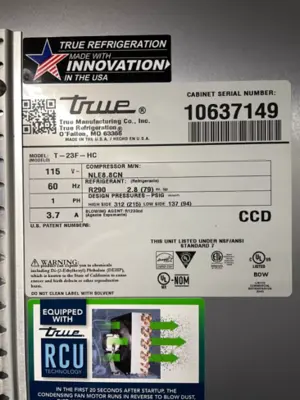 182-0163 True Self Contained 1 Door Freezer-2023