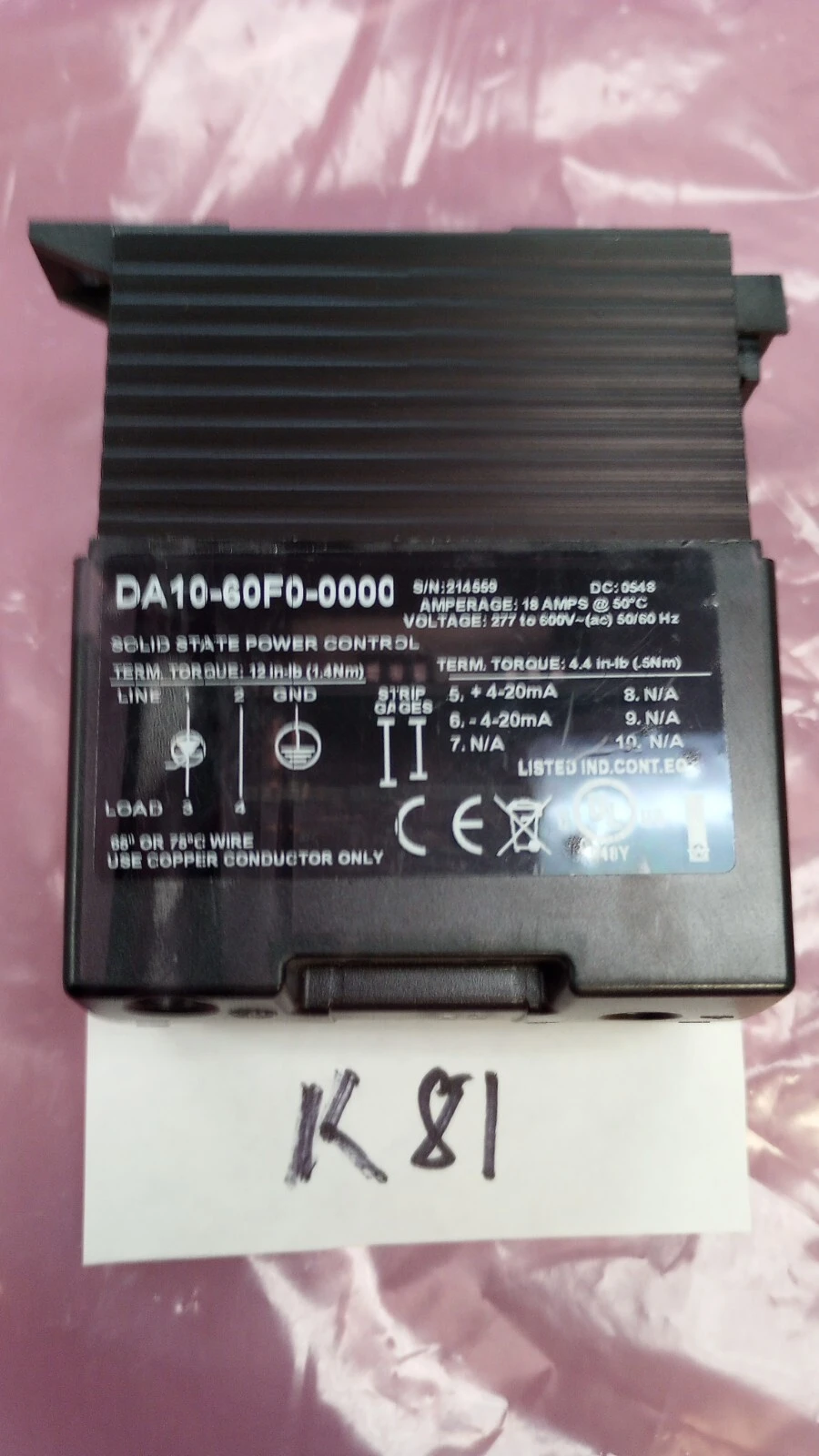 USED Watlow DA10-60F0-0000