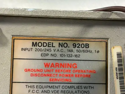 *2895 Branson 900B 920B Power Supply 200/245 Vac 14A 50/60Hz (11.5.1)