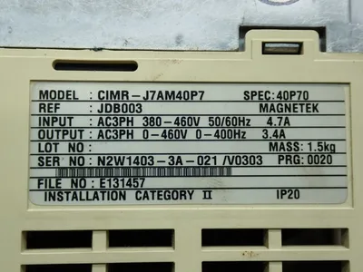 Used YASKAWA CIMRJ7AM40P7 Power Inverters | HGR 24 #747799