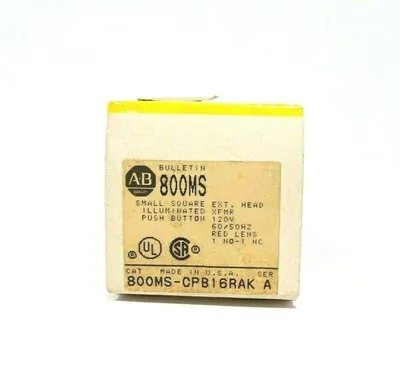 NEW ALLEN BRADLEY 800MS-CPB16RAK PUSH BUTTON SER.A 800MSCPB16RAK