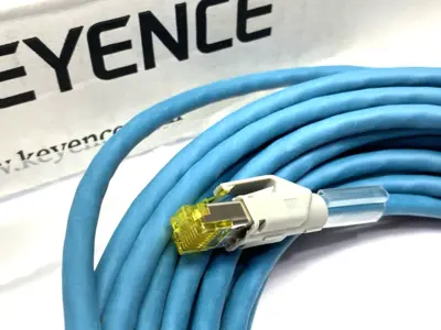 USED KEYENCE ETHERNET CONNECTION CABLE NFPA79 COMPATIBLE, 10 M