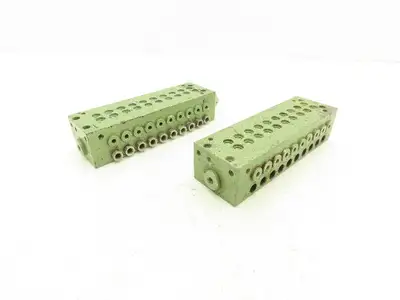 Vogele BVRL 20A1 Lubrication Distribution Manifold 20-Outlet Valve Block Lot of2