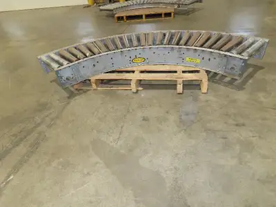 Hytrol 18"x 79" Galvanized Steel 90° Curve Gravity Roller Conveyor Section 15"BF