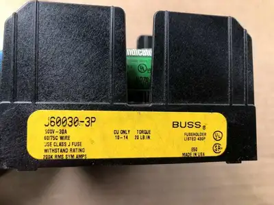 Buss J60030-3P 30A 3 Pole Fuse Holder 600V