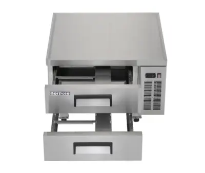 Magic Chef 48 IN WIDE, 9.3 CU FT. 2-DRAWER CHEF BASE COMMERCIAL REFRIGERATOR IN STAINLESS STEEL