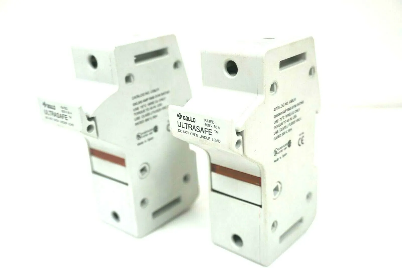 2 NEW GOULD US6J1I ULTRASAFE FUSE HOLDERS 60A 600V