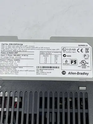 Used ALLEN-BRADLEY ALLEN-BRADLEY 25B-D2P3N104 SER A Variable Speed Drives | ND Industrial Surplus #1214298