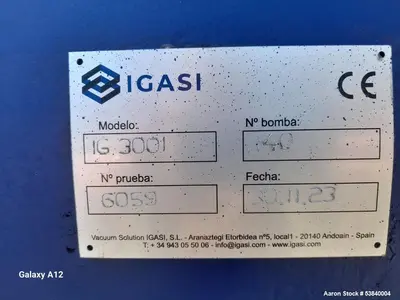 Used – Igasi Industrial Liquid Ring Vacuum Pump, Model IG3001