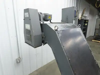Enomoto 37"W x 8' 4" Chip Conveyor 26"Belt 46" Discharge 220V *READ*