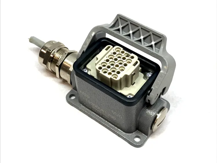 Used HARTING FEMALE CRIMP INSERT 24-PIN  W/ HAN B M20 SIDE HOOD 1930061290 Pins | Maverick Industrial Sales #1104321
