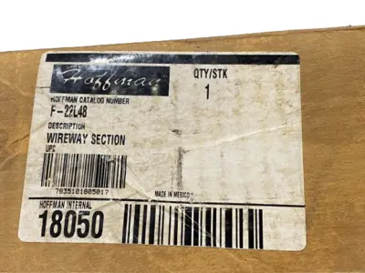 USED HOFFMAN STRAIGHT LAY-IN HINGED-COVER WIREWAY  2.5" X 2.5" X 48" 18050
