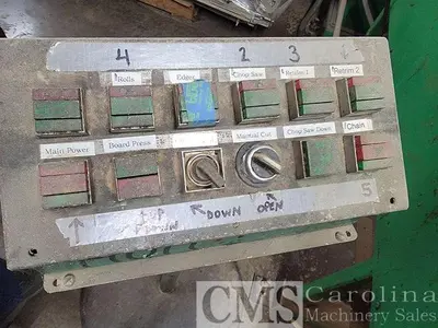USED INDUSTRIAL WOODWORK FJS25 FINGER JOINT LINE LINE WITH ULTIMIZER SAW
