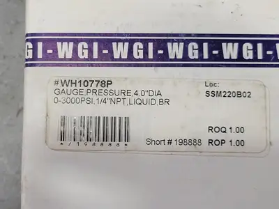 4" Pressure Gauge WH10778P
