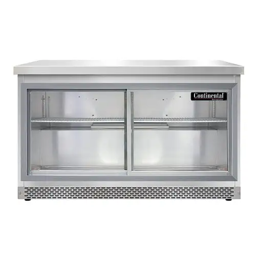 Continental SW48NSGD-FB 48" Worktop Refrigerator W/ (2) Sections, 115v