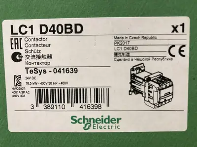 NEW 2017 SCHNEIDER ELECTRIC LC1D40BD