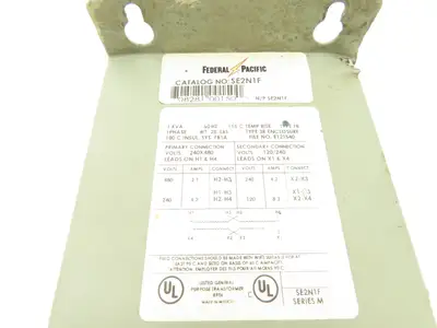 Federal Pacific Transformer 1KVA PRI 240/480V SEC 120/240V 1PH w/Receptacle